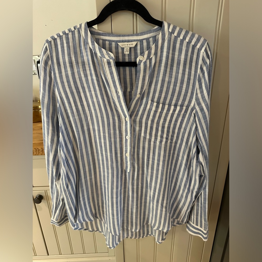 Lucky Brand Blue and White Striped Tunic